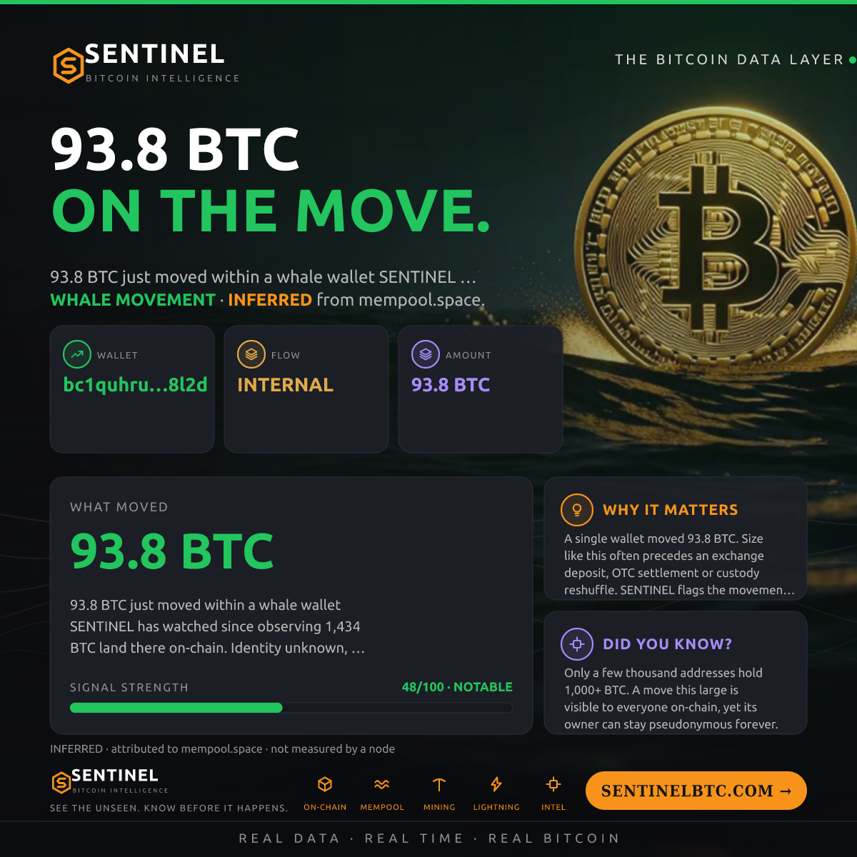 WHALE WALLET: 93.8 BTC SHUFFLED